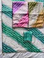 Contemporary Statement Handcrafted Wave Pattern Saree with Delicate Scalloped Border