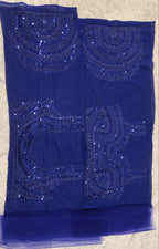 Sequined Tone-on-Tone Embroidered Sleeveless Lehenga Set with Dupatta