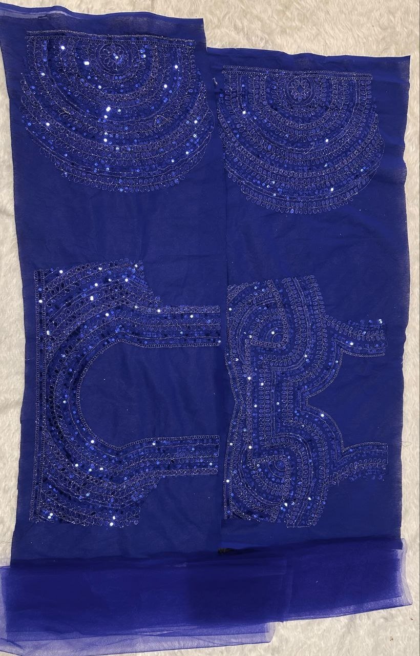 Sequined Tone-on-Tone Embroidered Sleeveless Lehenga Set with Dupatta