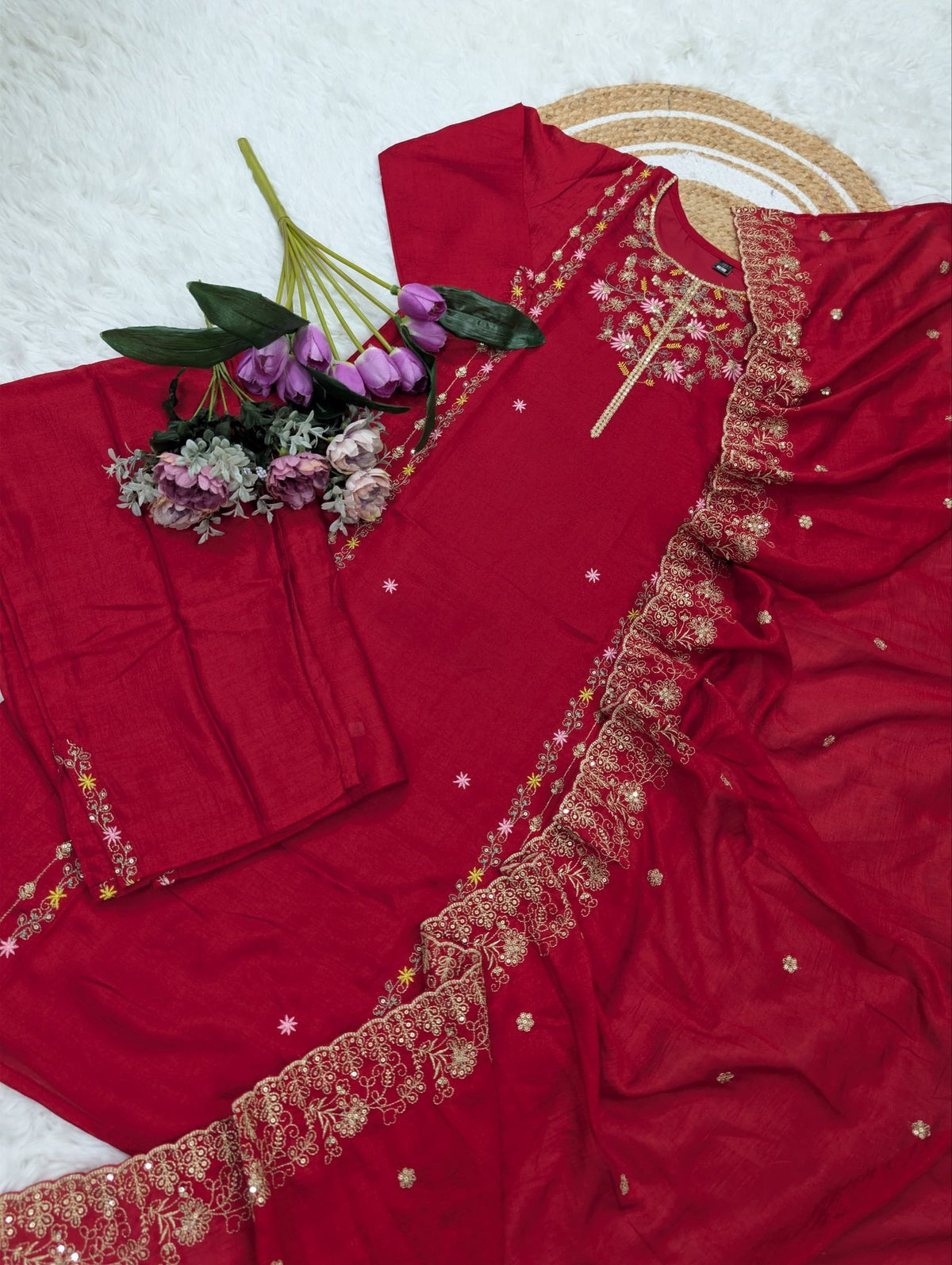 Royal Heritage Embroidered Kurta Set with Ornate Dupatta - Surat Wholesale Ethnic Wear (Photo 8)