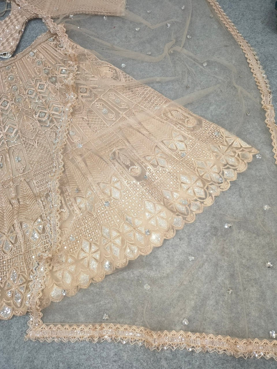 Intricately Embroidered Mirror Work Flared Lehenga Choli with Dupatta - Surat Wholesale Ethnic Wear (Photo 8)