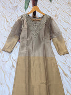 Embroidered Silk Straight Kurta Set With Embellished Dupatta