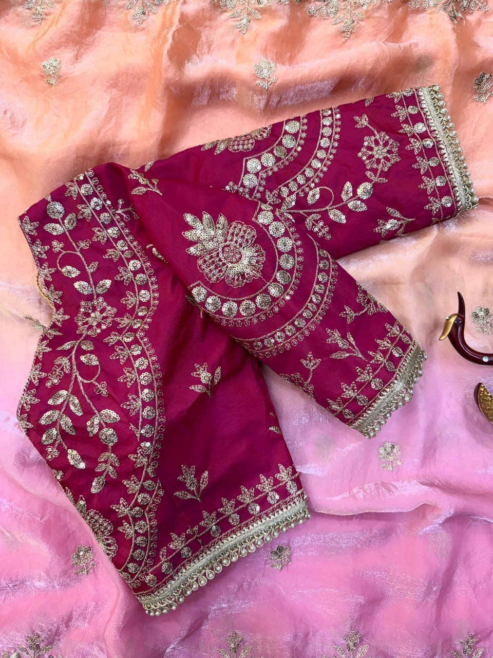 Royal Heritage Embroidered Saree with Intricate Zari Work and Regal Traditional Charm