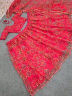 Exquisite Hand Embroidered Zardozi Work Bridal Lehenga Choli Set