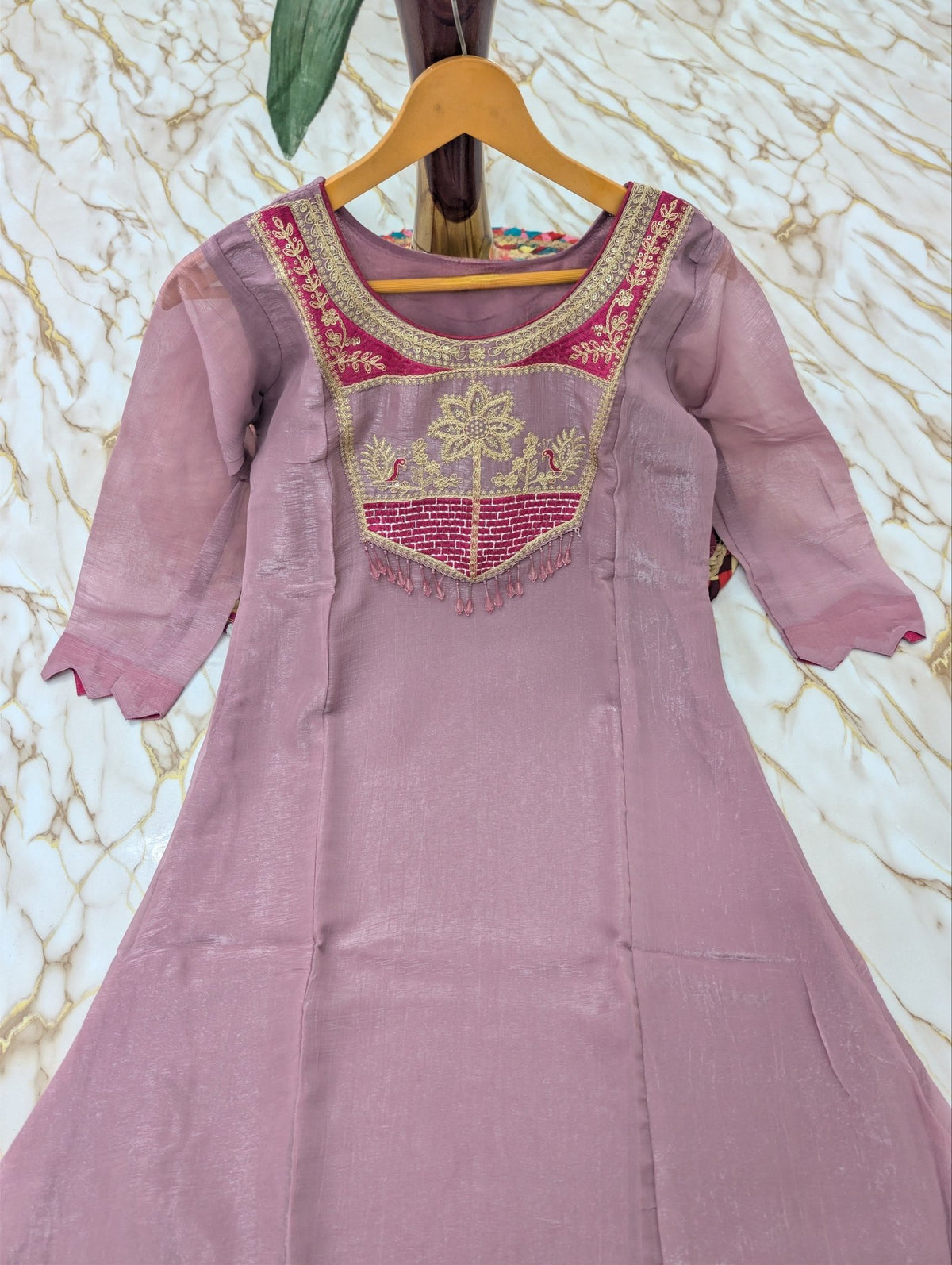 Contemporary Embroidered Draped Kurta Set