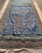 Artisanal Floral Embroidery Ensemble with Regal Heritage Detailing
