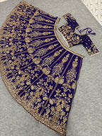 Royal Silk Lehenga Set with Intricate Zardosi Embroidery and Scalloped Dupatta