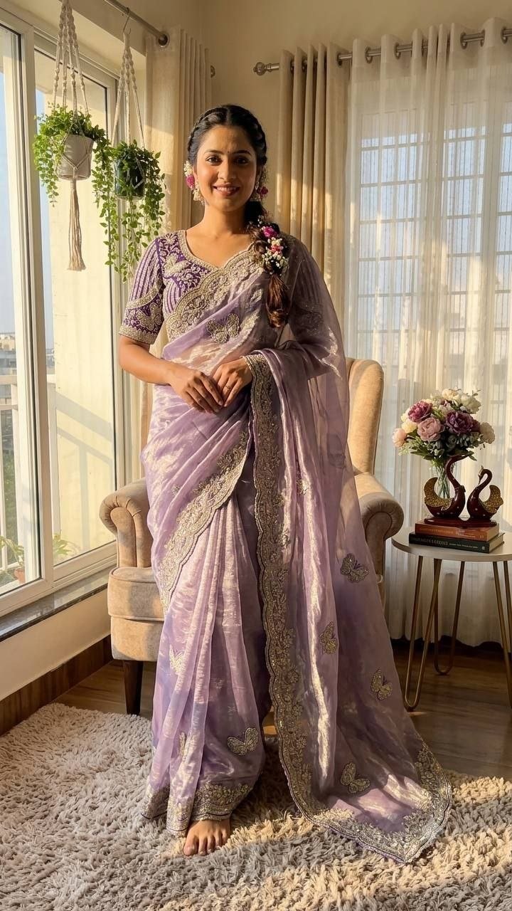 Royal Draped Saree with Intricate Embroidered Blouse