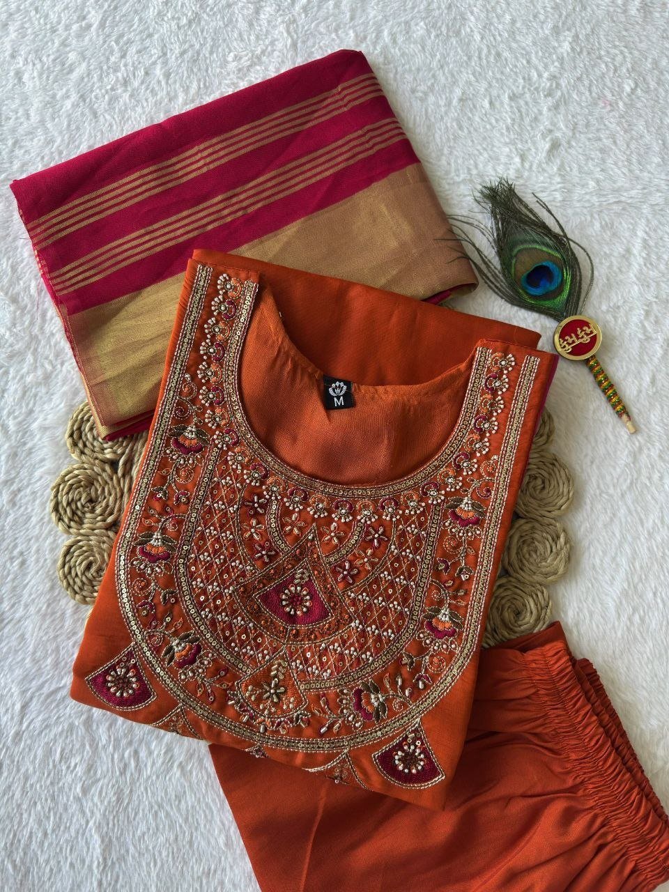 Royal Heritage Embroidered Kurta Set With Zari Dupatta - Surat Wholesale Ethnic Wear (Photo 8)