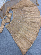 Glittering Geometric Sequin Work Flared Lehenga Set
