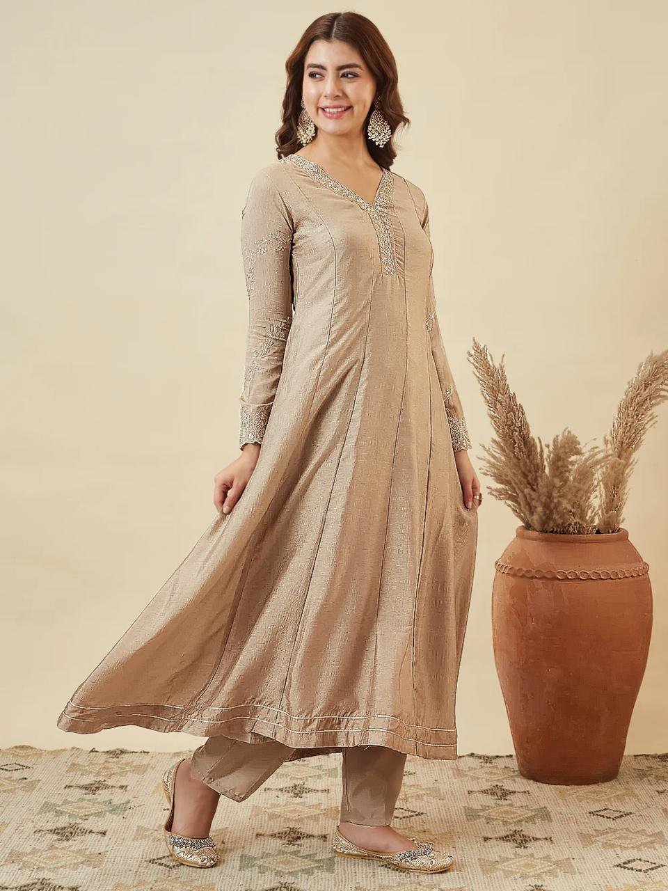 Regal Heritage Embroidered Anarkali Ensemble