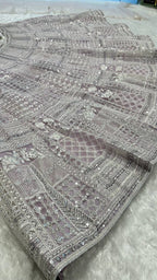 Georgette Chikankari Embroidery Lehenga Set with Sheer Net Dupatta