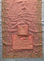 Exquisite Floral Embroidered Draped Saree with Regal Charm