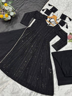 Royal Heritage Embroidered Anarkali Ensemble With Intricate Shimmer Detailing - Surat Wholesale Ethnic Wear (Photo 9)