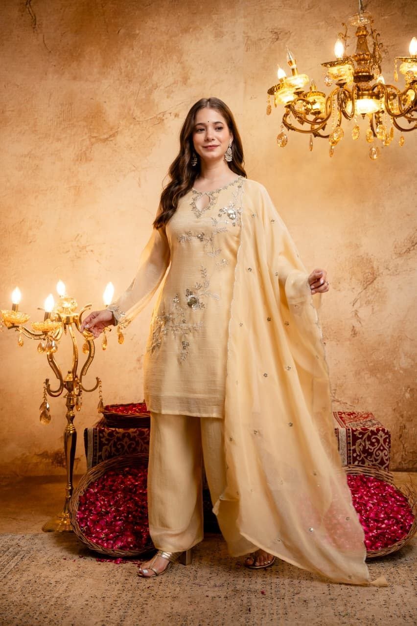 Pastel Perfection Floral Embroidered Festive Suit Ensemble
