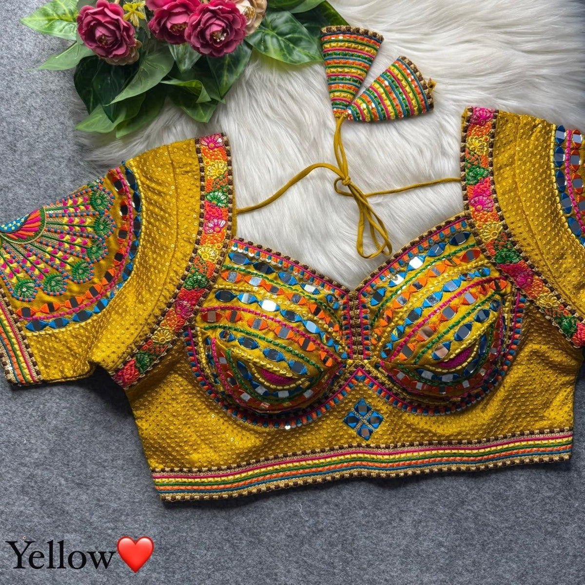 Boho Ethnic Fusion Peacock Handcrafted Heavy Embroidered Blouse