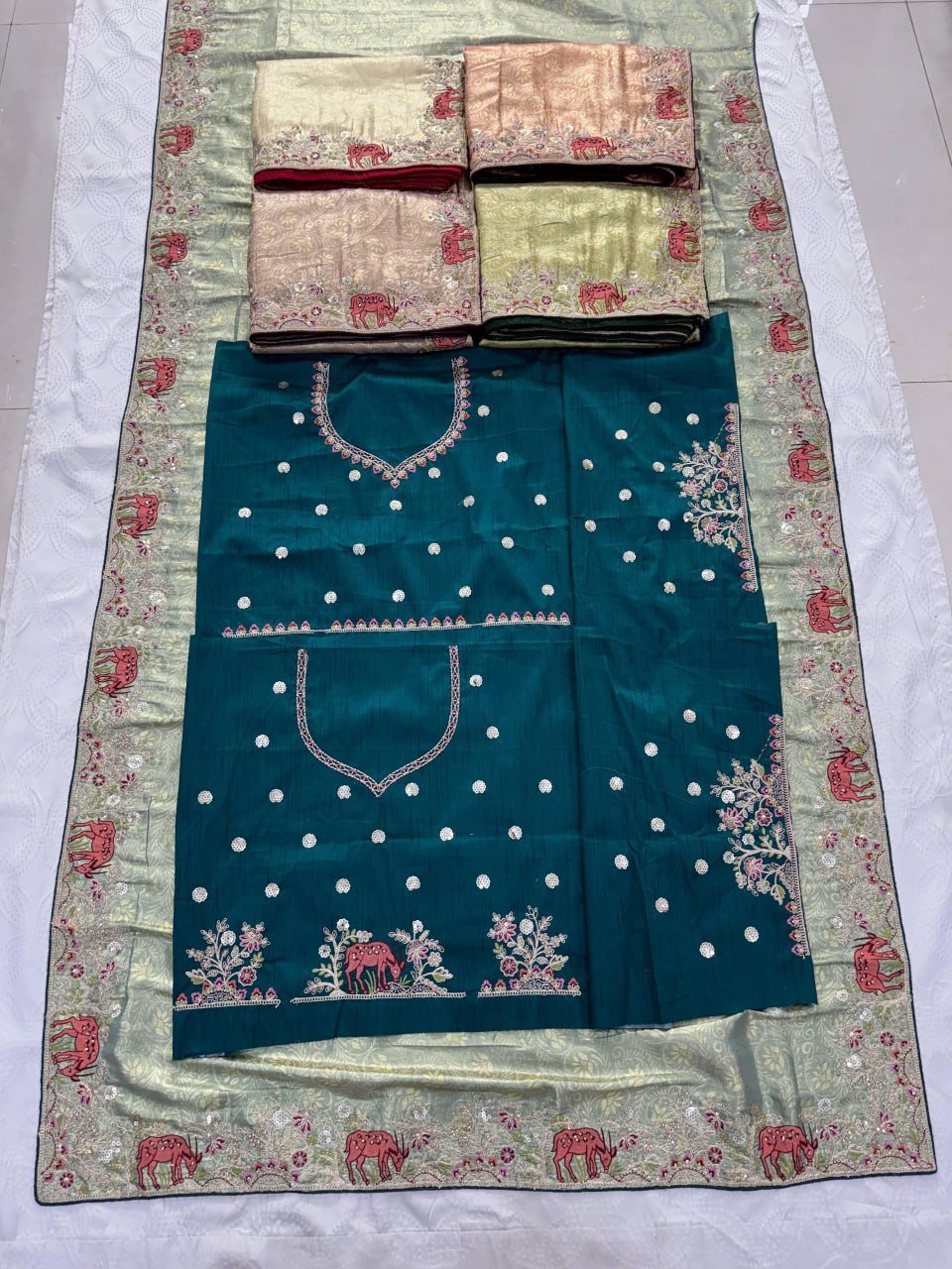 Artisanal Heritage Embroidered Saree for Grand Celebrations