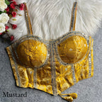 Cocktail Party Polish Jacquard Strapless Corset Blouse - Surat Wholesale Ethnic Wear (Photo 9)