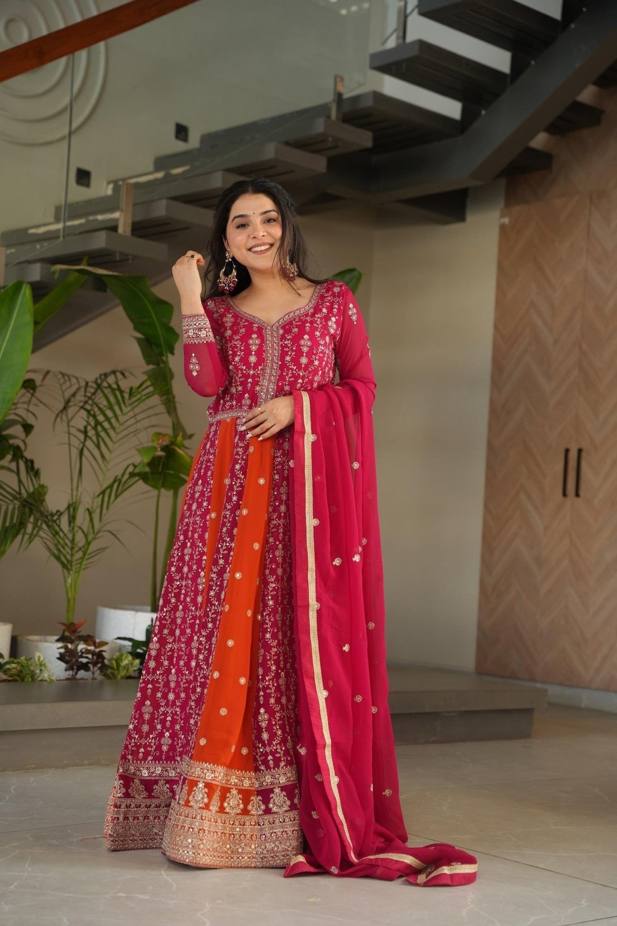 Royal Heritage Embroidered Anarkali Ensemble with Intricate Zari Work and Majestic Flared Silhouette - Surat Wholesale Ethnic Wear (Photo 9)