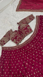 Ornate Dori Embroidered Velvet Lehenga Set with Heavily Embellished Border