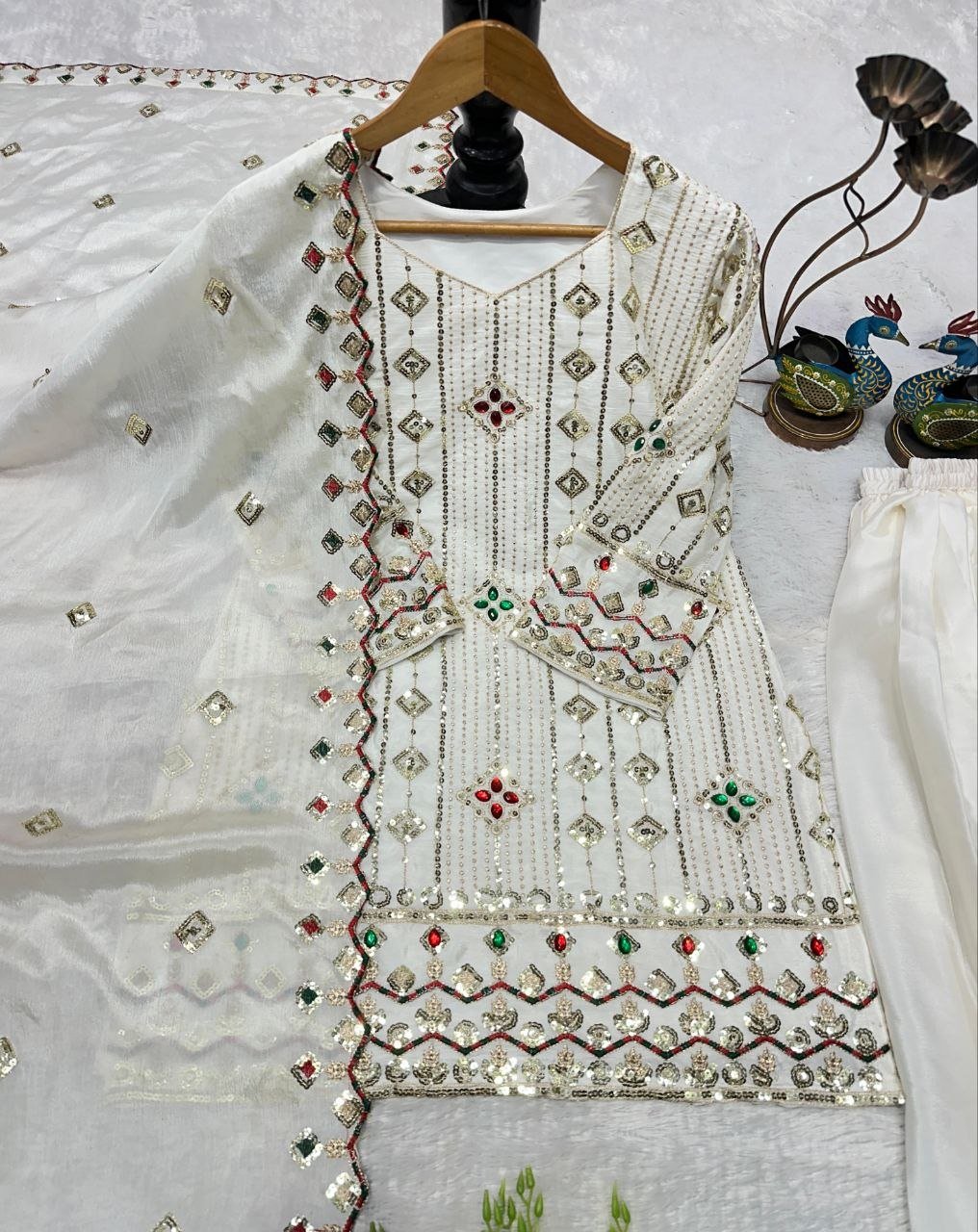 Sparkle The Night In This Exquisite Heavy Work Sharara Suit