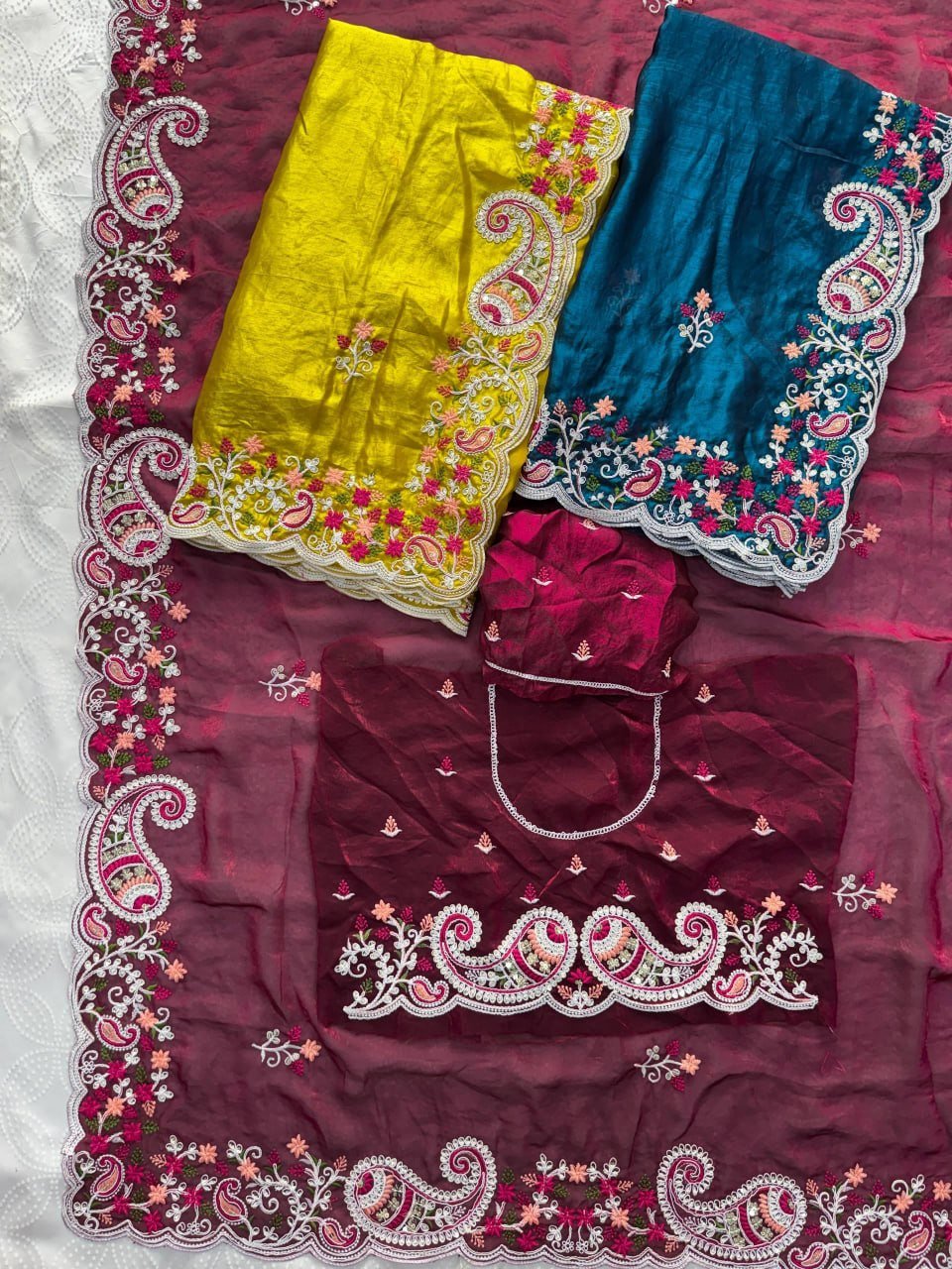 Artisanal Paisley Embroidered Saree for Timeless Celebrations