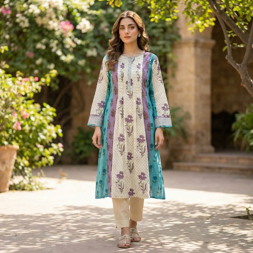 19368 Polychanderi kurta pant set