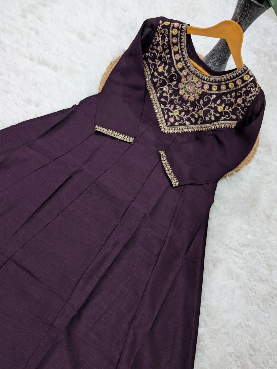 Pure Vichitra Silk Kurta Set