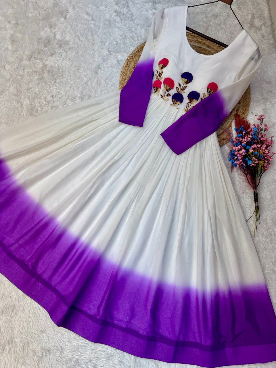 Fashion Factory Star Georgette Embroidered Festival Gown