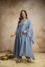 Pure Vichitra Silk Kurta Set