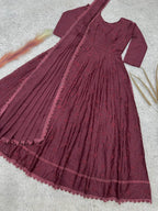 Fashion Factory Star Georgette Silk Embroidered Gown Set with Dupatta