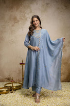 Pure Vichitra Silk Kurta Set
