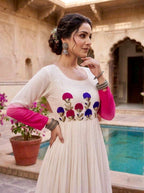 Fashion Factory Star Georgette Embroidered Festival Gown