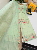 Pure Organza Twine Net Sharara Set