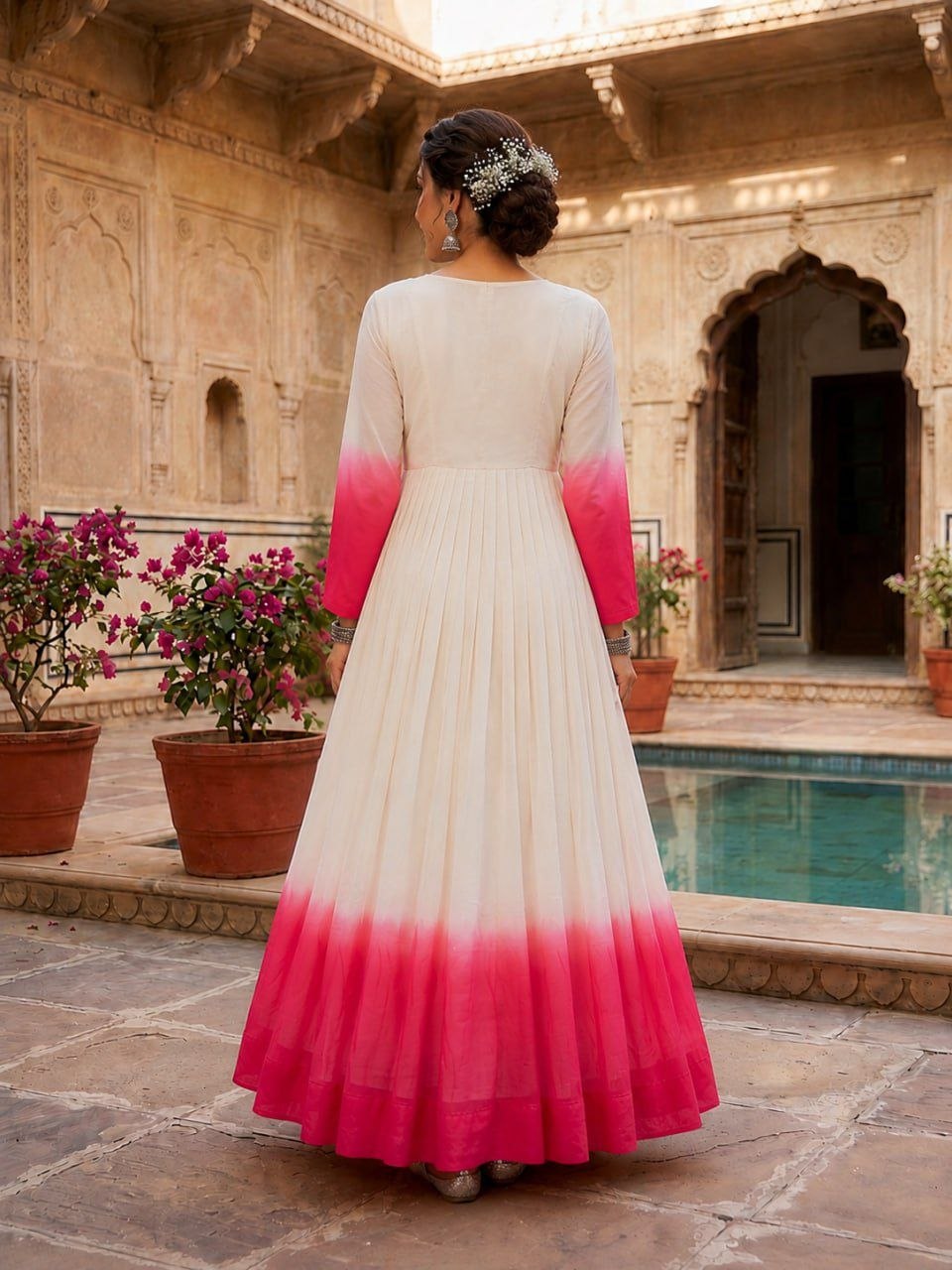 Fashion Factory Star Georgette Embroidered Festival Gown