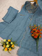 Pure Vichitra Silk Kurta Set