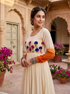 Fashion Factory Star Georgette Embroidered Festival Gown