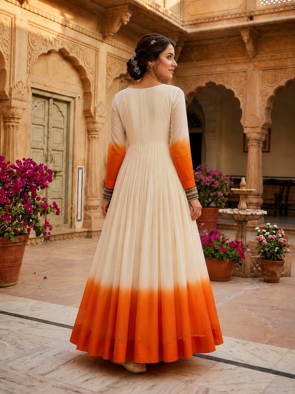 Fashion Factory Star Georgette Embroidered Festival Gown