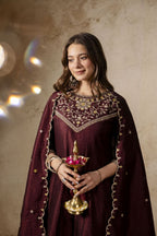 Pure Vichitra Silk Kurta Set