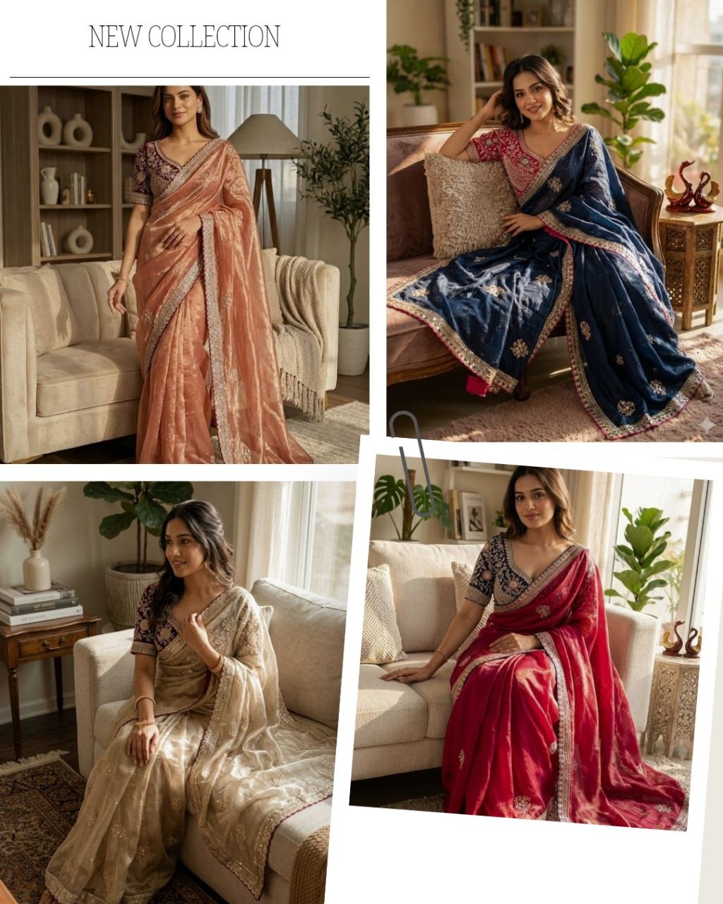Fashion Factory Soft Frendy Satin Saree with Sequence & Zari Embroidery Work
