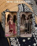 Fashion Factory Kids Premium Faux Georgette Embroidered Suit Set with Dupatta