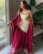 Fashion Factory Embroidery Work with Lace Work Lehenga