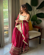 Fashion Factory Embroidery Work with Lace Work Lehenga
