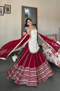 Fashion Factory Embroidery Work with Lace Work Lehenga