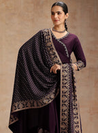 Embroidered Angrakha A-Line Kurta Set featuring Traditional Tassel Accents