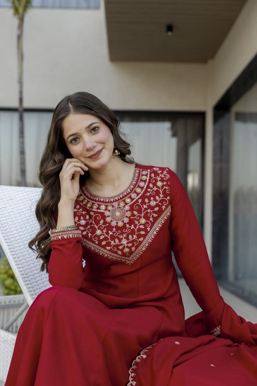 Pure Vichitra Silk Kurta Set