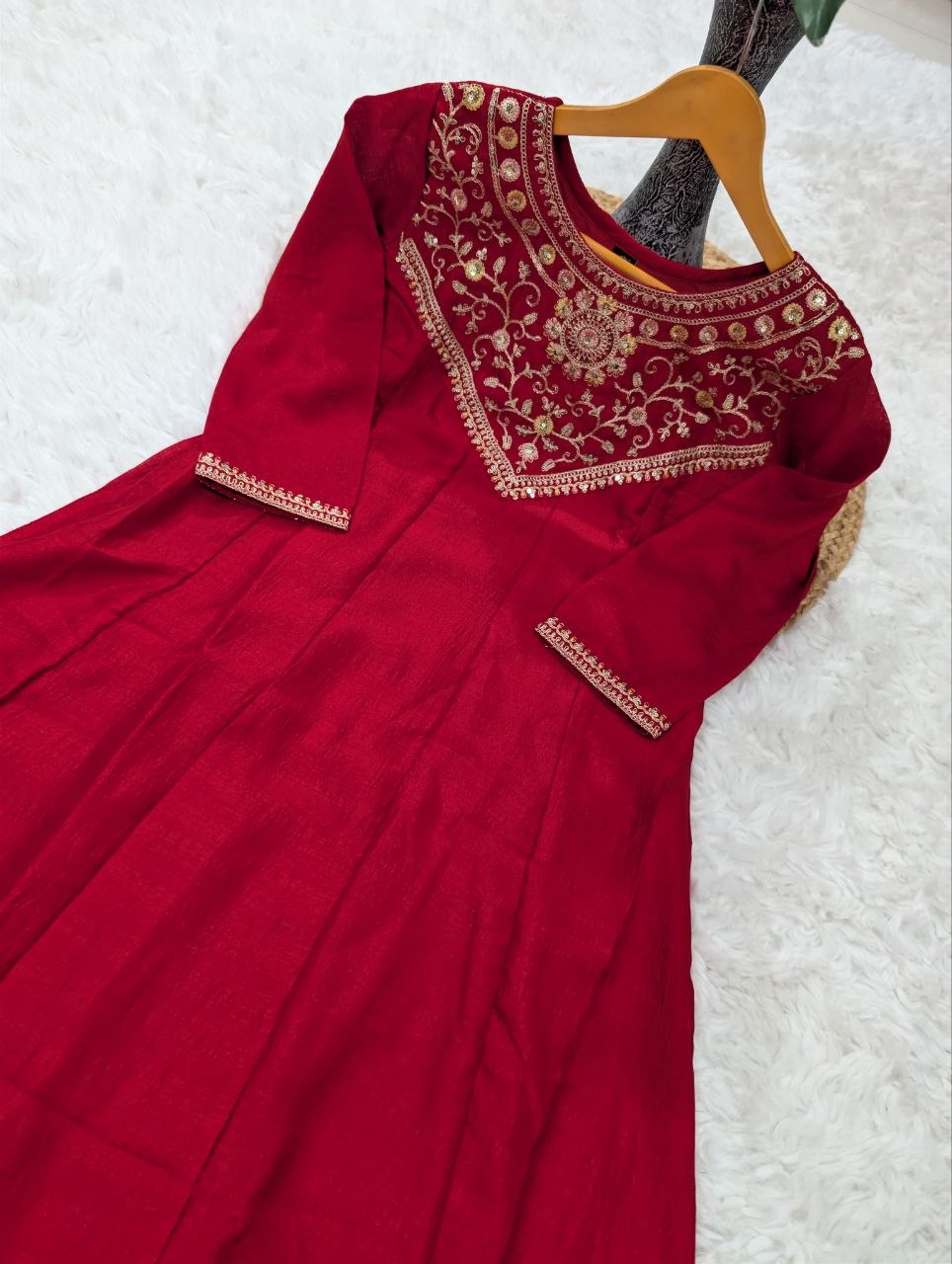 Pure Vichitra Silk Kurta Set