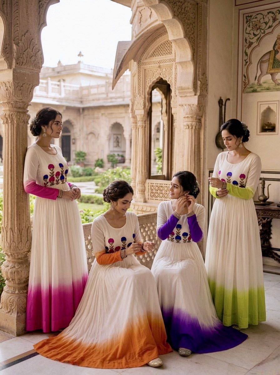Fashion Factory Star Georgette Embroidered Festival Gown
