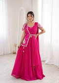 Fashion Factory Chinon Lehenga Set with Embroidered Banglori Silk Jacket & Blouse