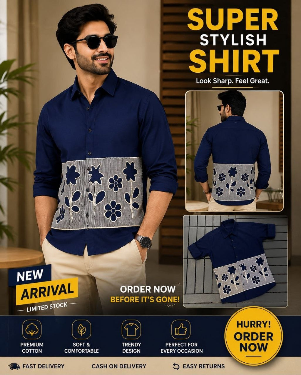 Fashion Factory Men's Dobby Cotton Full Sleeve Kurta